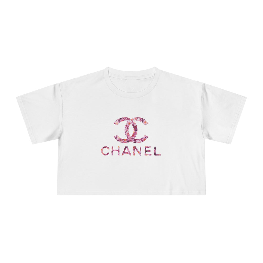 Women's Chanel Glitter Crop Tee