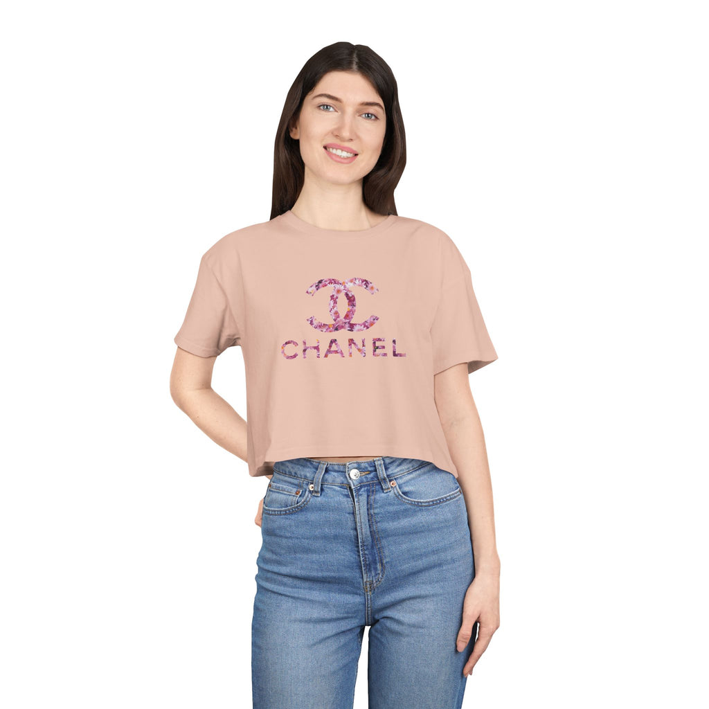 Women's Chanel Glitter Crop Tee