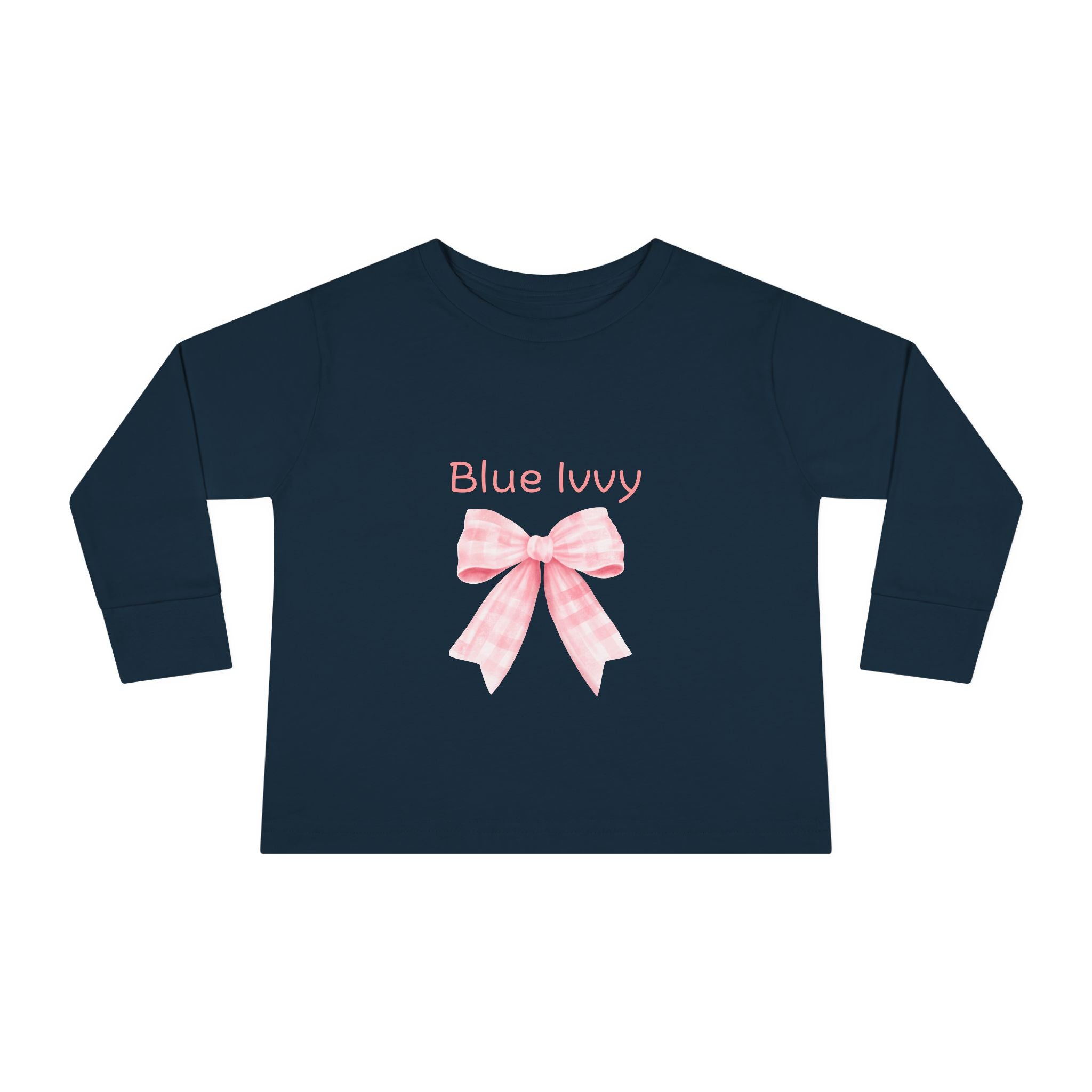 Pink Checkered Bow Long Sleeve