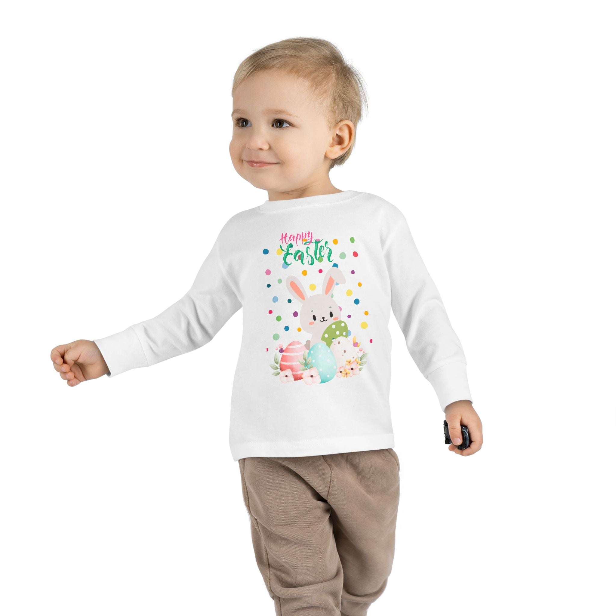 Polka Dot Easter Toddler Long Sleeve Tee