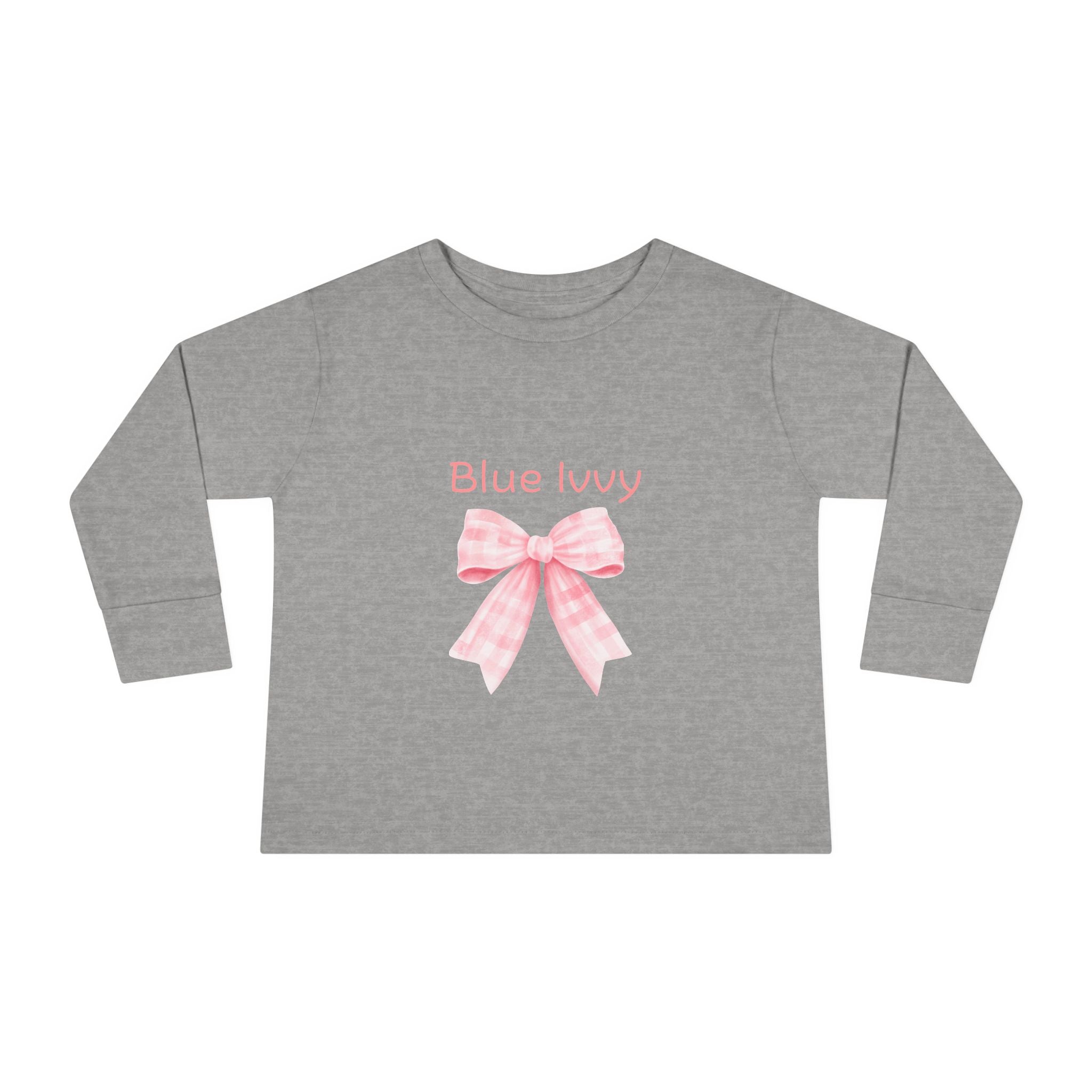 Pink Checkered Bow Long Sleeve