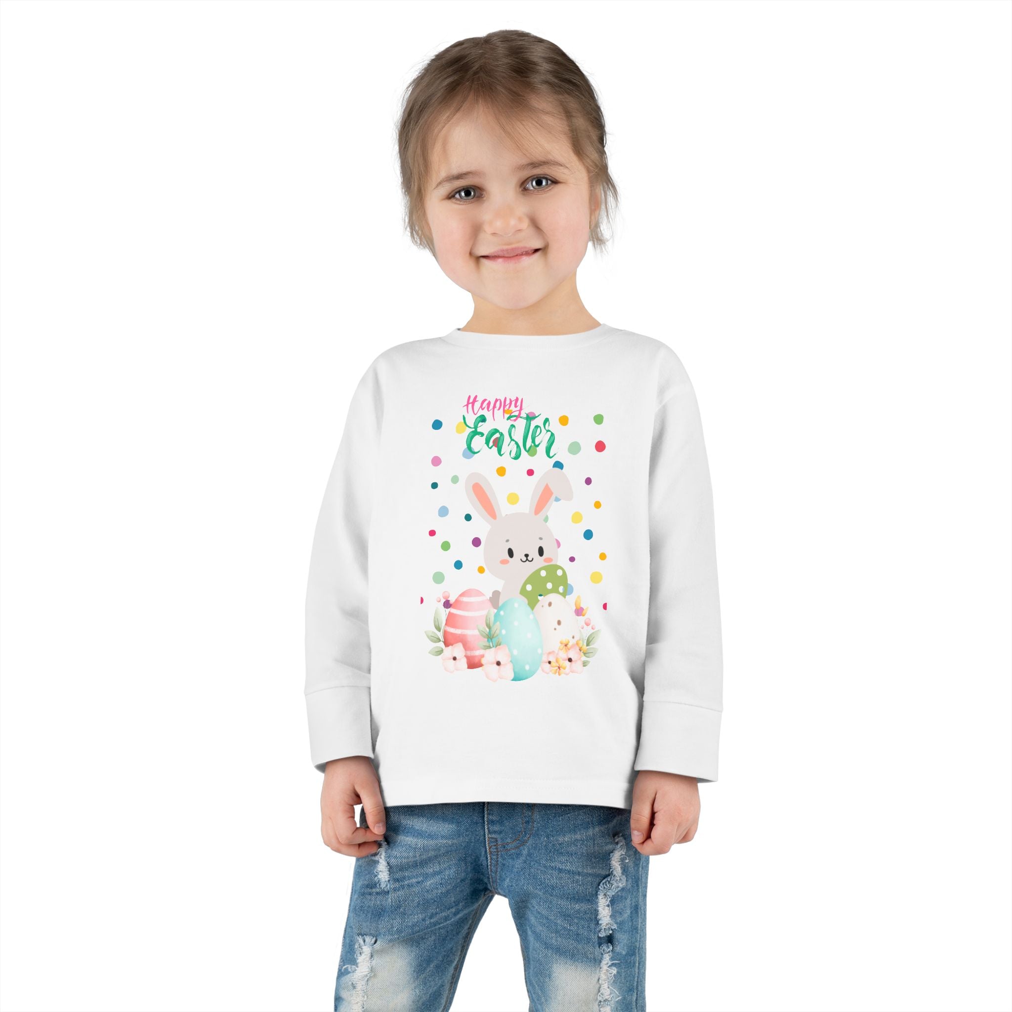 Polka Dot Easter Toddler Long Sleeve Tee