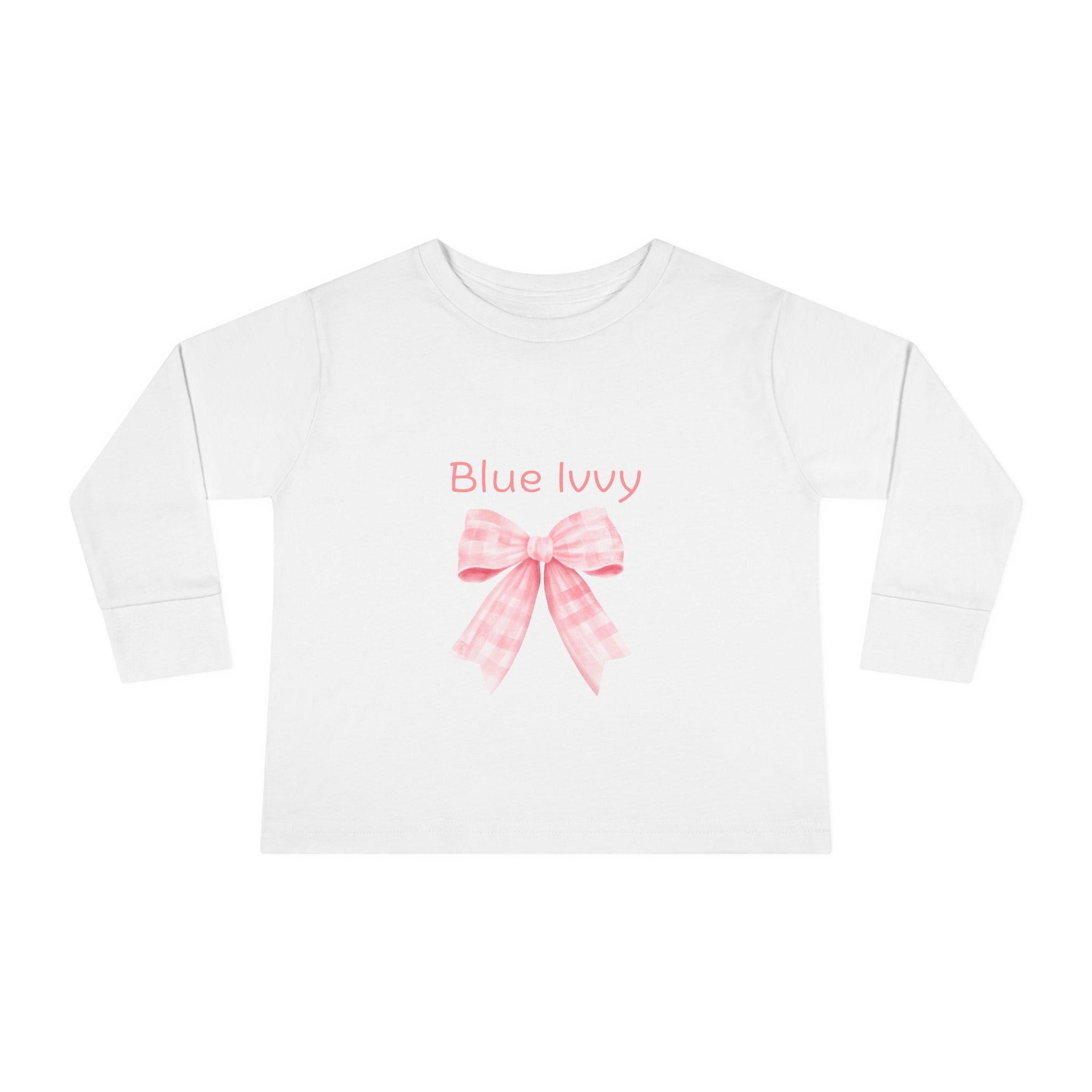 Pink Checkered Bow Long Sleeve
